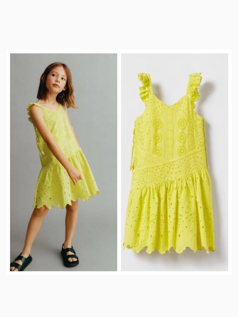 ZARA KIDS GIRL YELLOW
EMBROIDERY DRESS Size 11-12